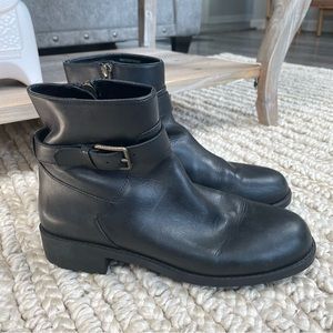 Cole Haan Black Leather Moto Boots